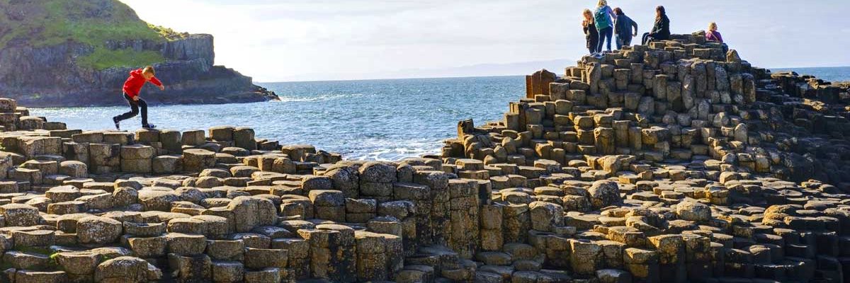 See the unusual rock structure of the Giants Causeway up close